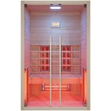 RORO Sauna & Spa Infrarotkabine "ABN H102" Saunen Fronteinstieg, inkl Fußboden und Steuergerät beige (natur) Infrarotkabinen