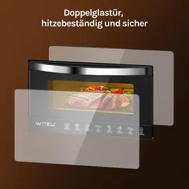 Woltu Minibackofen 10 Liter Schwarz