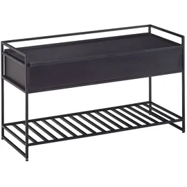 KADIMA DESIGN Schuhbank 90 x 52 x 38 cm schwarz / schwarz