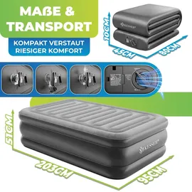 Kesser KESSER® Aufblasbare Matratze Luftbett mit eingebauter elektrischer Pumpe integrierte erhöhte aufblasbare Matratze für Übernachtungsgäste mit Aufbewahrungstasche