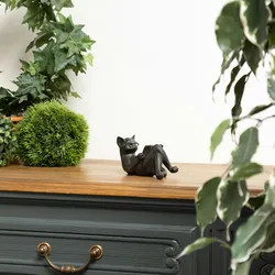 Moritz Dekofigur Figur Katze 14x7,5 cm Kater Brille Buch Leseratte Geschenk Dekoration