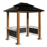 Sojag Aluminium Grillpavillon Maui Holzoptik 158x249x278 cm