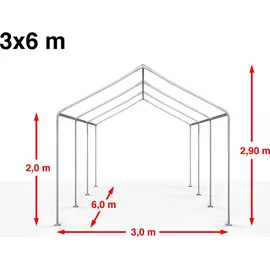 TOOLPORT Partyzelte 3 x 6 m Weiß
