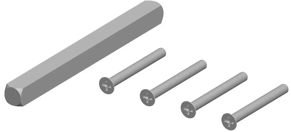HERMAT Befestigungsset Rosetten-Drückergarnitur 4373/DG/KL4, VK 8, Türstärke min.: 67 mm, Türstärke max.: 76 mm