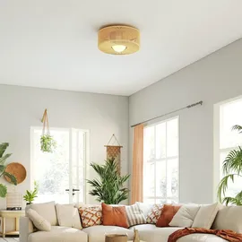 Homcom Boho-Deckenlampe 1 G9 rund beige