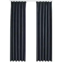 VidaXL Verdunkelungsvorhänge mit Haken 2 Stk. Anthrazit 140x175 cm
