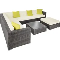 Tectake tectake® Rattan Lounge mit Aluminiumgestell wetterfest und UV-beständig,