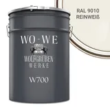 WO-WE Bodenversiegelung Betonfarbe Bodenfarbe Bodenbeschichtung W700, 1-10L, Seidenglänzend weiß