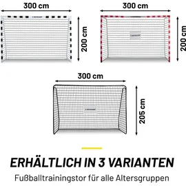 Dunlop Fußballtor Schwarz/Weiß 300 x 200 x 90 cm