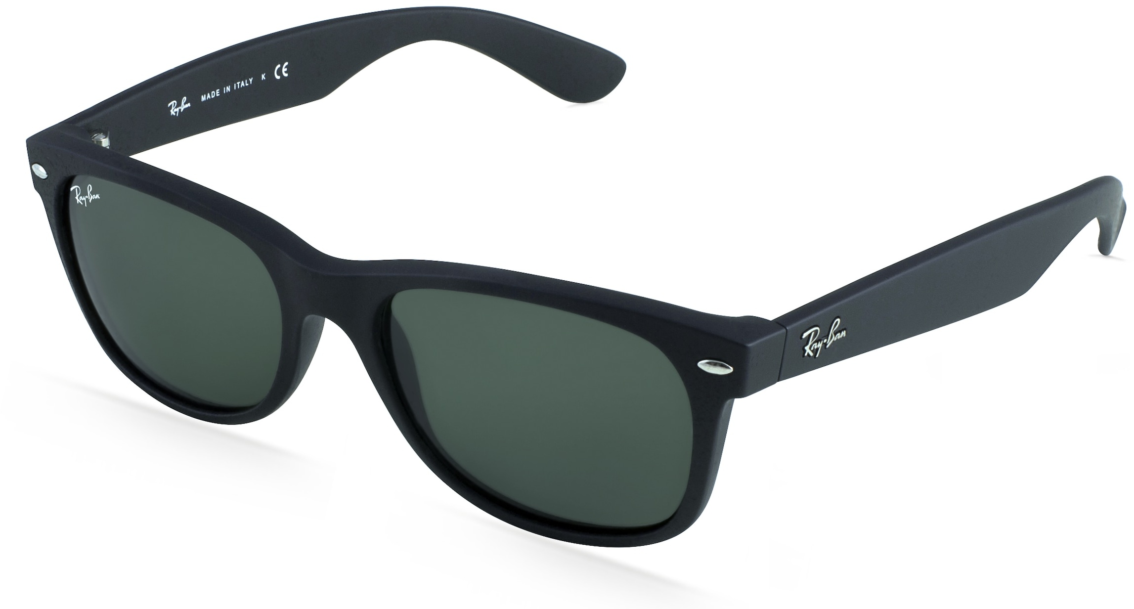 Ray-Ban RB 2132 NEW WAYFARER Unisex-Sonnenbrille Vollrand Eckig Kunststoff-Gestell, schwarz