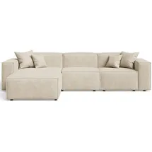 GRAINGOLD Eckcouch Polyester 3-Sitzer Beige