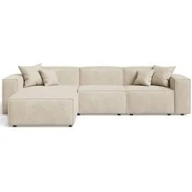 GRAINGOLD Eckcouch Polyester 3-Sitzer Beige