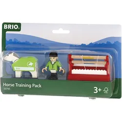 BRIO World 33795 - Pferde-Parcours, 7-teilig, Bauernhof Tiere