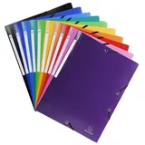 Exacompta 55800E Sammelmappe 3 Klappen Gummizug PP 400μ A4 sortiert
