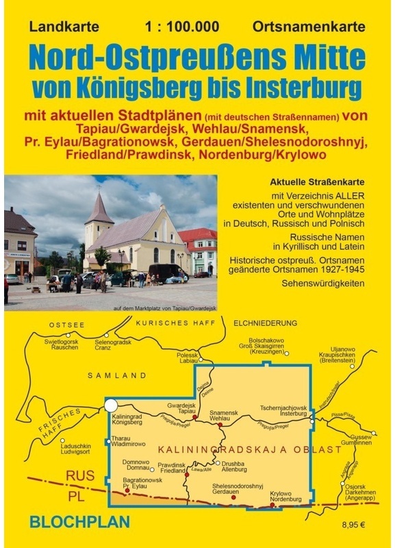 Landkarte Nord-Ostpreußens Mitte Von Königsberg Bis Insterburg - Dirk Bloch  Karte (im Sinne von Landkarte)