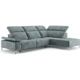 VitaliSpa Sofa James Grau Relaxfunktion 301x86 cm Rechte Ecke,