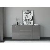 Set One by Musterring Sideboard Reno 182 x 94 x 42 cm Anthrazit matt lack / Glas anthrazit glanz