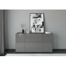 Set One by Musterring Sideboard Reno 182 x 94 x 42 cm Anthrazit matt lack / Glas anthrazit glanz