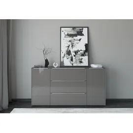 Set One by Musterring Sideboard Reno 182 x 94 x 42 cm Anthrazit matt lack / Glas anthrazit glanz