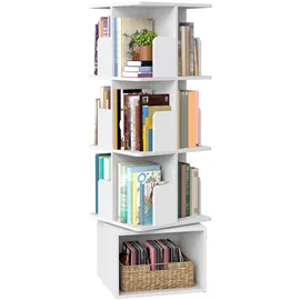 VASAGLE Drehbares Bücherregal 40 x 40 x 124,6 cm Wolkenweiß