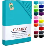 Camry Spannbettlaken Jersey-Baumwolle 180 x 200 - 200 x 200 cm Türkis