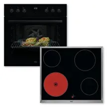 AEG AH31B Set Einbauherd OU5AE20SK + Glaskeramikkochfeld HE604000XB