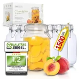 Fresh Master freshmaster Einmachgläser mit Deckel - Set aus bruchsicherem Glas mit Spezialdichtung und Edelstahl Bügelverschluss - Einmachgläser Vorratsgläs...