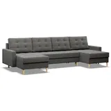mebligo Xxxl U-Sofa, Dunkelgrau, U-Form, 294x88x140 cm, Wohnzimmer, Sofas & Couches, Wohnlandschaften, Wohnlandschaften in U-Form