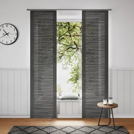 Neutex for you! Padova Schiebegardine Klettband Striche 57x145 cm anthrazit