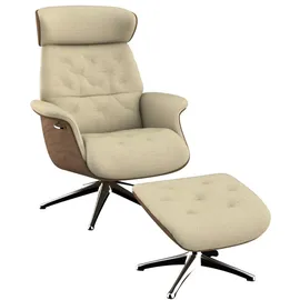 flexlux Relaxsessel FLEXLUX "Volden Fernsehsessel, verstellbarer Rücken- & Kopfstütze, drehbar", beige (sandy beige), B:83cm H:112cm T:125cm, 100% Polyester, Sessel, Relaxsessel, Airchannels, robuster Alu Fuß, hervorragender Komfort, Holzrahmen