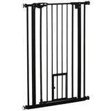 PawHut Türschutzgitter, Hunde, Absperrgitter ohne Bohren, 74-80 cm Stahl,