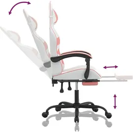 vidaXL Gaming-Stuhl mit Fußstütze Weiß und Rosa
