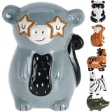 Murago - Spardose Koala mit Sternaugen - Sparschwein für Kinder Sparbüchse Jungen Mädchen Keramik Tierform Dekofigur groß Blau