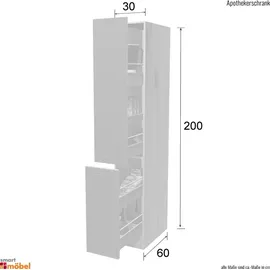 Flex-Well Apothekerschrank 30 x 0 x 0 cm Weiß