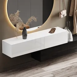 Flur Möbel Garderobe Hängeschrank 160cm doppelt Schwarz / weiß