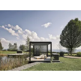 Biohort Lamellenwand 1 Stück 2,46 x 2,35 x 0,10 m Quarzgrau-Metallic
