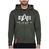 Alpha Industries Basic Zip Hoodie Herren Schwarz Olive XXL
