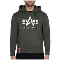 Alpha Industries Basic Zip Hoodie Herren Schwarz Olive XXL