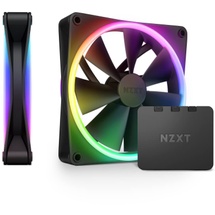 NZXT F140 RGB DUO Twin Pack, Matte Black, schwarz, LED-Steuerung, 140mm, 2er-Pack (RF-D14DF-B1)