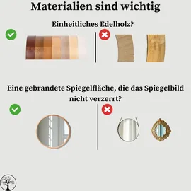 stolarnia pika Runder Wandspiegel 57 x 57 cm Braun