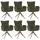 Mendler Esszimmerstuhl HWC-N11 Stoff Bouclé 350g/m2 grün 6er Set