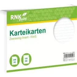 RNK Karteikarte A5 100 ST weiß 115050 liniert