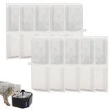 Domigard Trinkbrunnen Filter, 10 Stück Cat Water Fountain Filters, Ersatzfilter für Trinkbrunnen, Trinkbrunnenfilter Für Katzen Und Hunde
