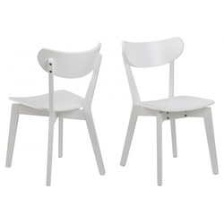 Esszimmerstuhl ACTONA GROUP „Roxby“ Stühle Gr. B/H/T: 45 cm x 79,5 cm x 55 cm, 2 St., Massivholz, weiß (weiß, weiß) Küchenstühle Roxby Esszimmer- Küchenstuhl, 2er Set