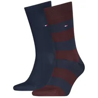 Tommy Hilfiger Socken TH MEN RUGBY SOCK 2P (2-Paar, 2 Paar) mit Rippenstrickbündchen, atmungsaktiv rot 39-42
