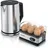 Arendo Frühstücks-Set Wasserkocher 1,5 l Silber
