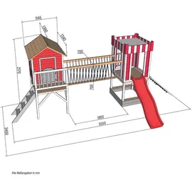 Home Deluxe Spielpark WUNDERLAND Rot inkl. Schaukel und Rutsche