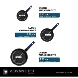 Bra Advanced Pfannen-Set 3-tlg. 20 cm + 24 cm + 28 cm
