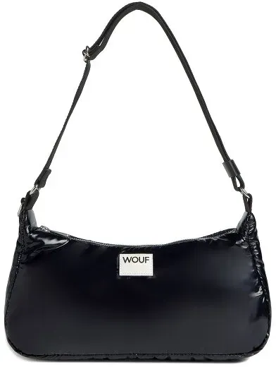 Wouf Glossy Schultertasche 34 cm  schwarz
