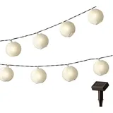 Kaemingk Lumineo LED-Solar-Lampionkette Weiß 450 cm - 10 Lampions Ø 7,5 cm